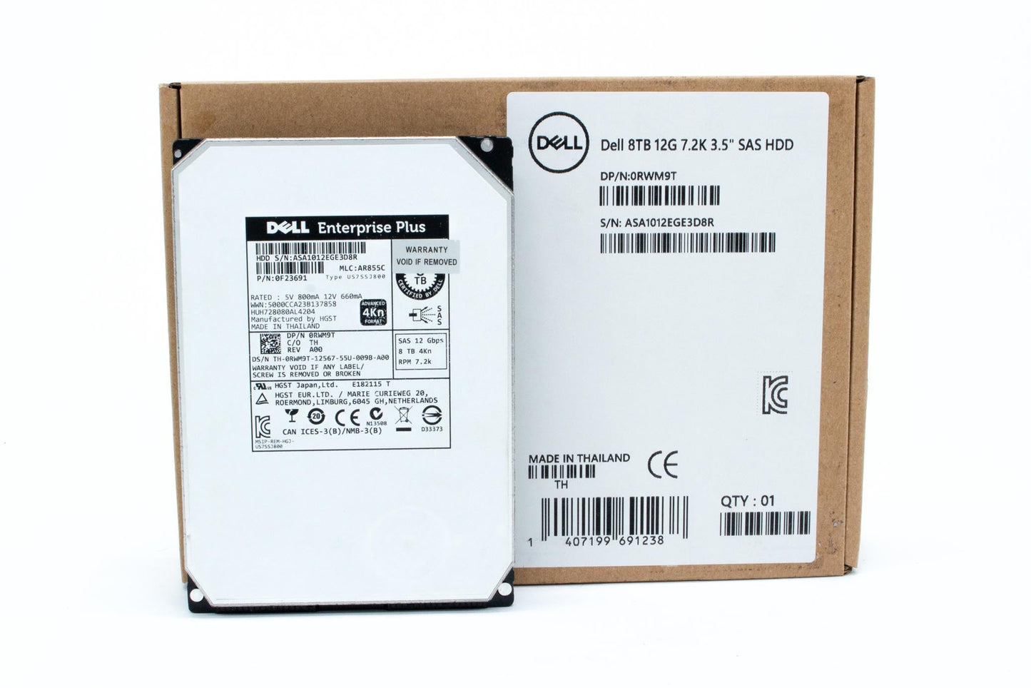Dell 8TB SAS 7200 rpm HDD, 3.5"