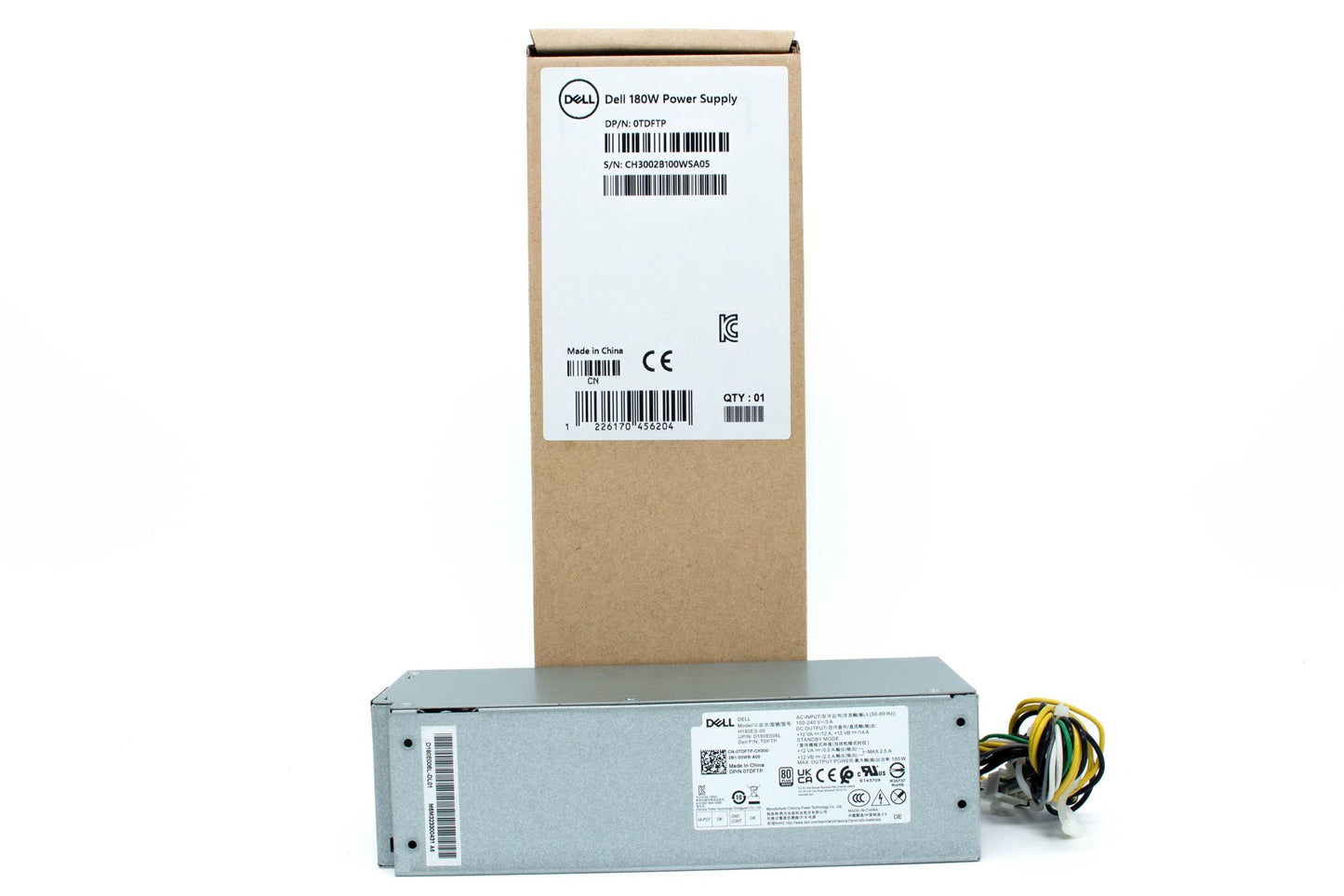 Dell Power Supply, 180 Watts, 100V-240V, Liteon, OptiPlex X050, RoHS Compliant, (Bronze, D8)