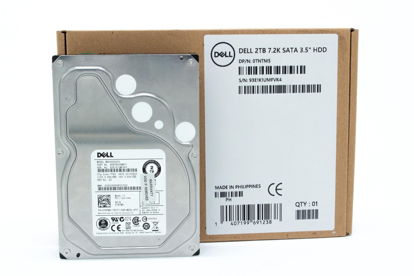 TNTM5 0TNTM5 DELL 2TB 6Gb/s 7.2K LFF 3.5" SATA HDD HARD DRIVE MG03ACA200