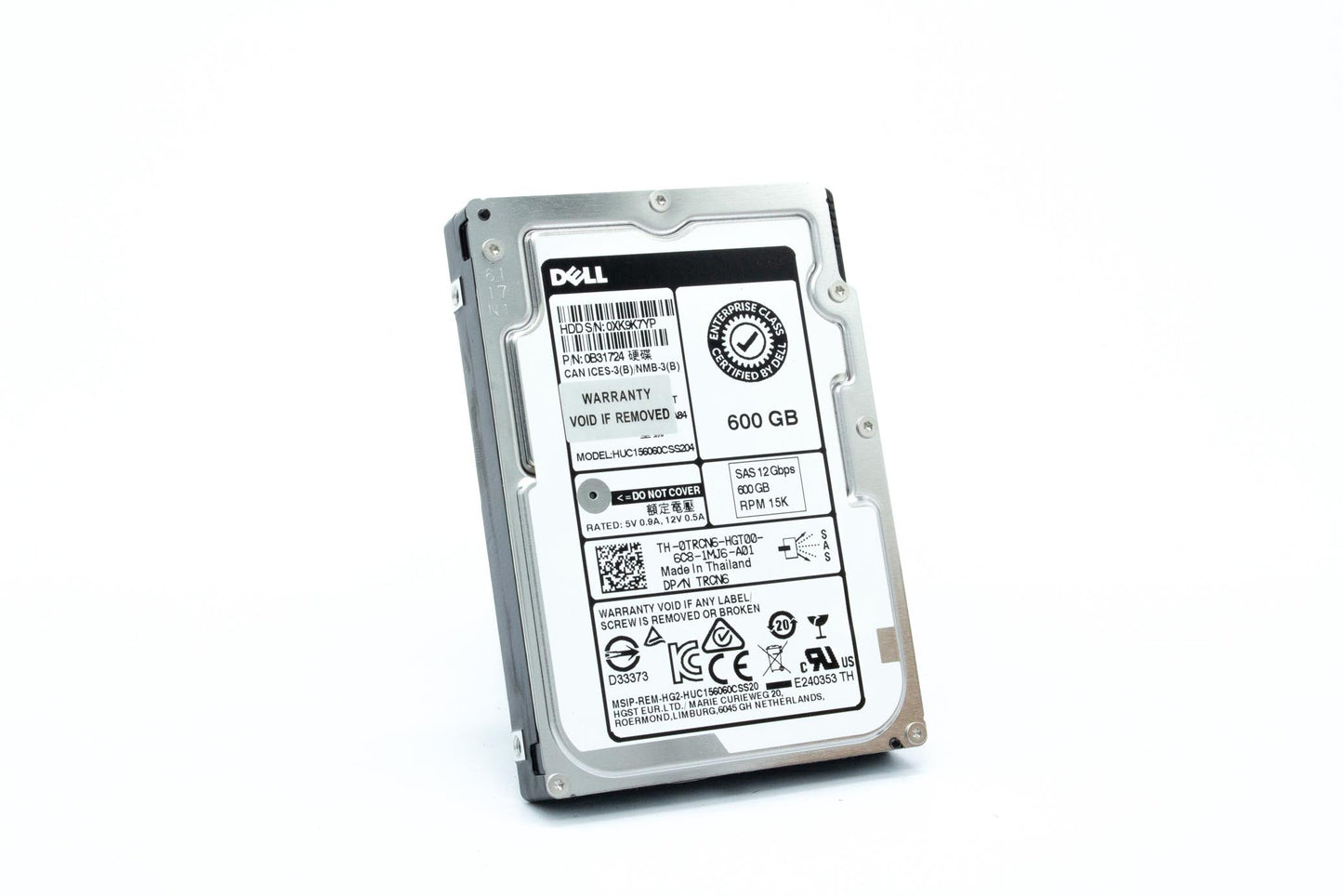 Dell 600GB, 15000 rpm, 2.5", SAS, 12Gbps