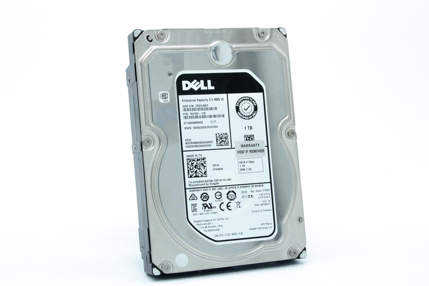 Dell 1TB, HDD, 7.2K RPM, 3.5 inch, Non Encrypted, SATA, 512b, 128MB, Makara BP, Enterprise Class