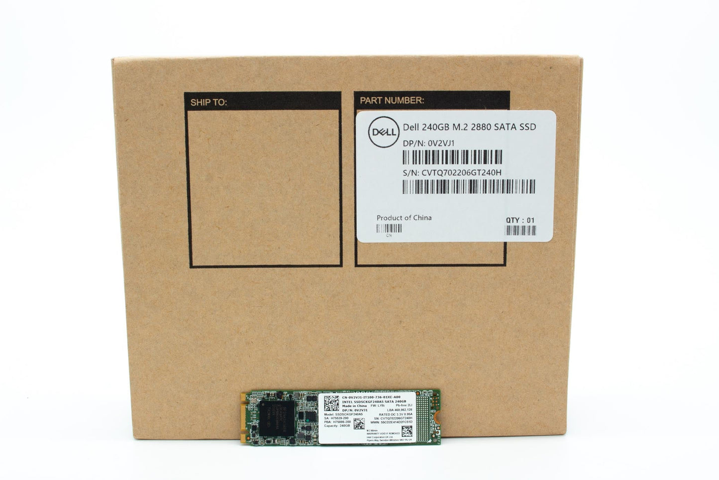 Dell SSD, 240GB, SATA3, M.2, 22mm/80mm/2.38mm, Intel