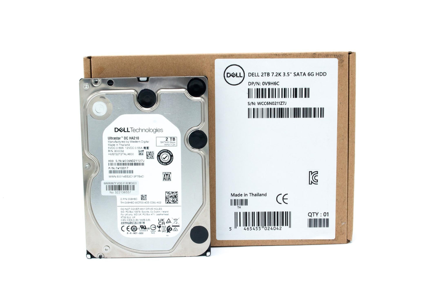 Dell 2TB, HDD, 7.2K RPM, 3.5 inch, Non Encrypted, SATA, 512b, 128MB, Rainier MLK, Enterprise Class