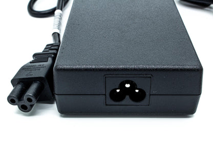 Dell AC adapter with 180W power output, 19.5V voltage, 3-pin connector, compatible with various Dell laptops