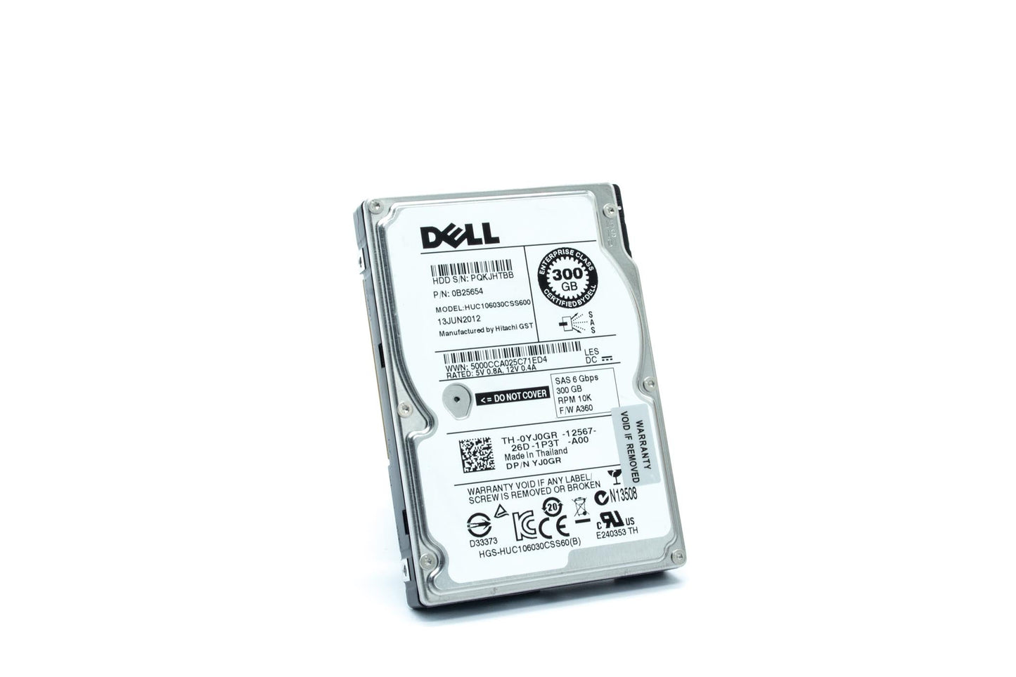 Dell HDD, 300GB, 512b, SAS6, 10K RPM, 2.5 inch, 64MB, Hitachi, Cobra D