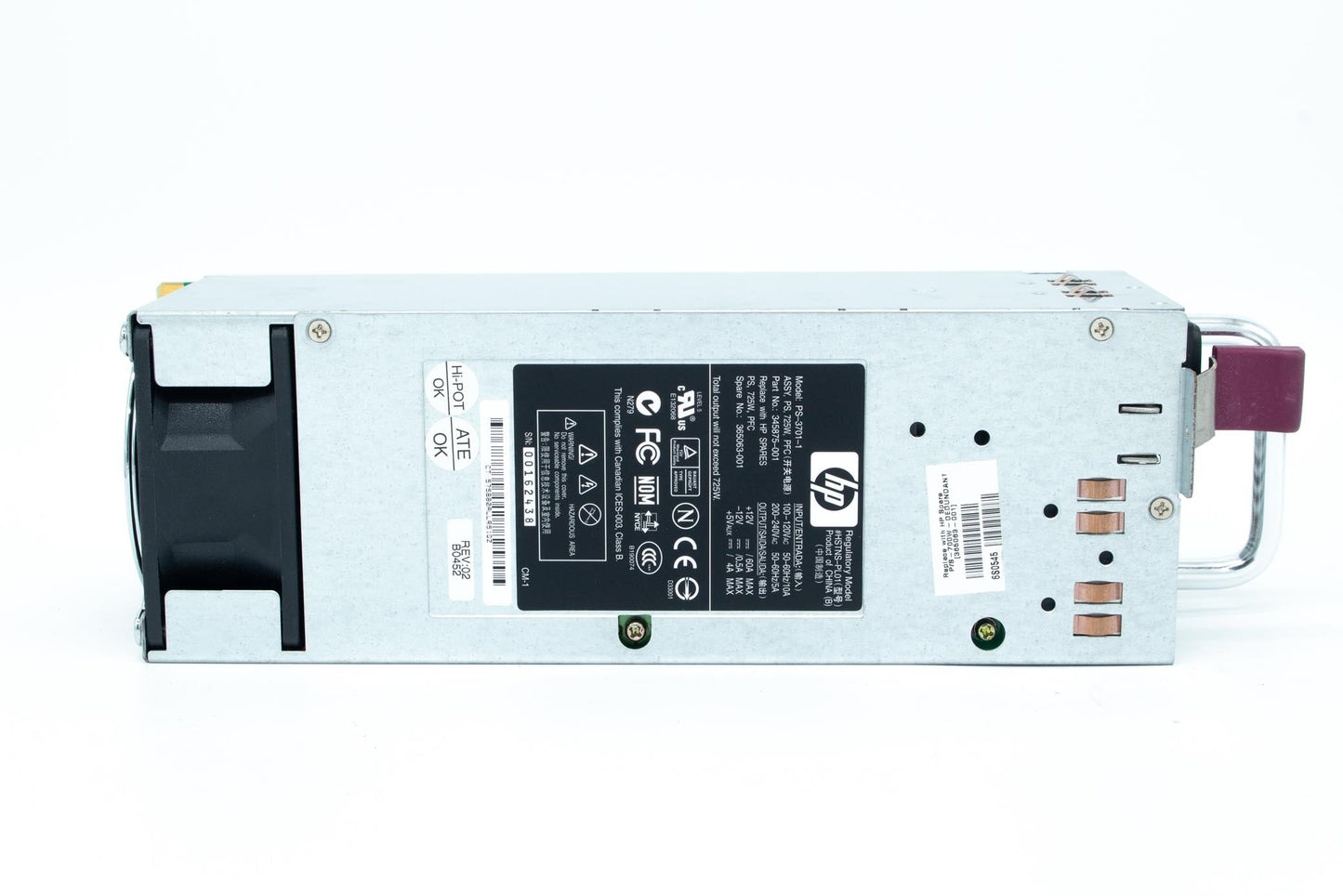 PS, ASSY,725W,12V OUT,HTPLG,RED
