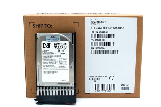36GB hot-plug single-port SAS hard disk drive - 10,000 RPM, 3Gb/sec transfer rate, 2.5-inch small form factor (SFF)