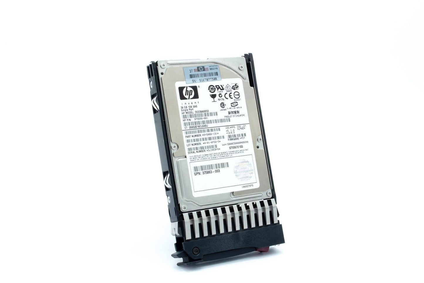 36GB hot-plug single-port SAS hard disk drive - 10,000 RPM, 3Gb/sec transfer rate, 2.5-inch small form factor (SFF)