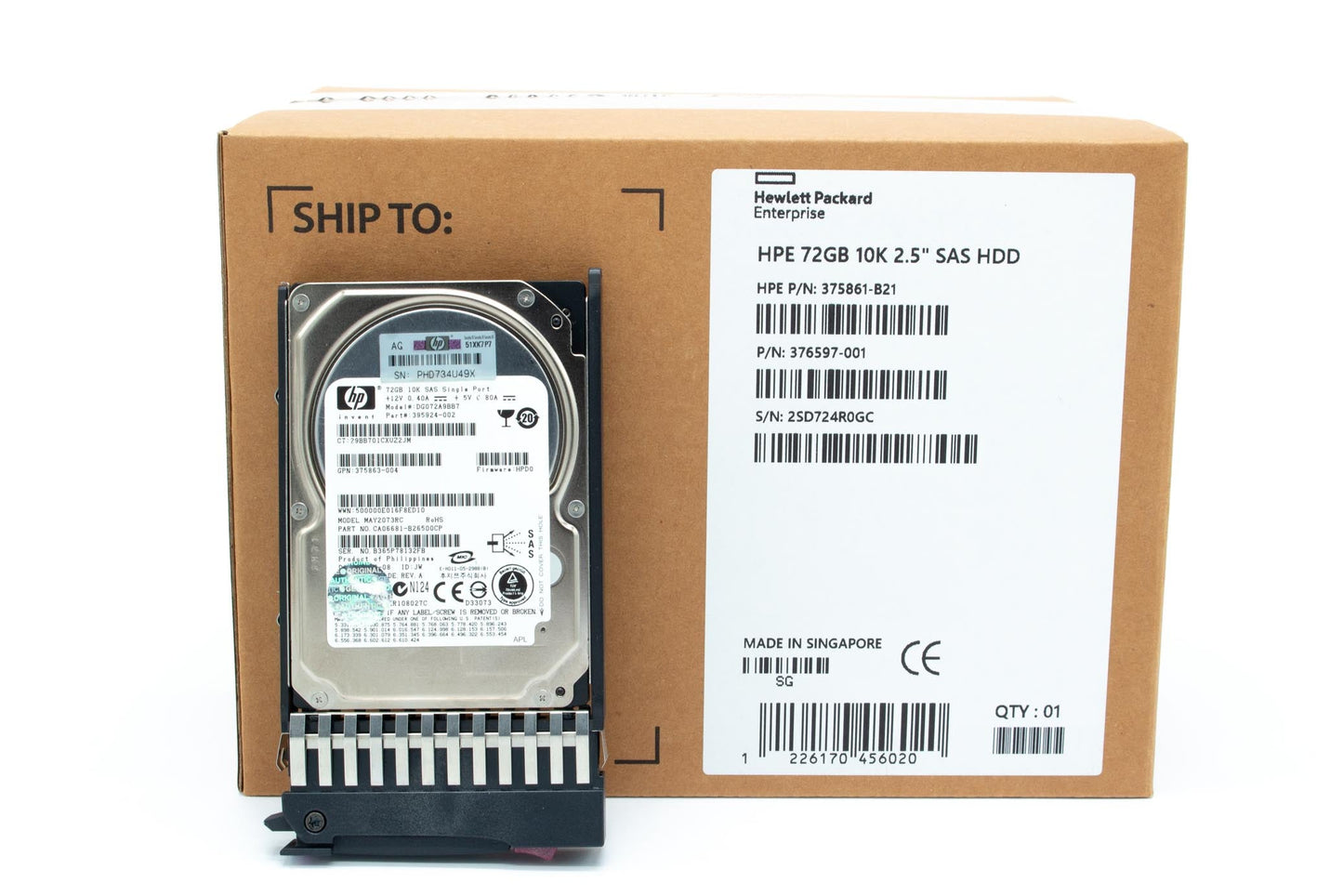 2GB hot-plug single-port SAS hard disk drive - 10,000 RPM, 3Gb/sec transfer rate, 2.5-inch small form factor (SFF)