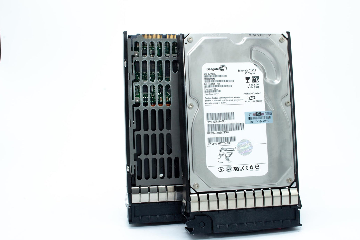 80GB hot-plug SATA hard disk drive - 7,200 RPM, 1.5Gb/sec transfer rate, 3.5-inch large form factor (LFF) - Includes 1-inch high drive tray