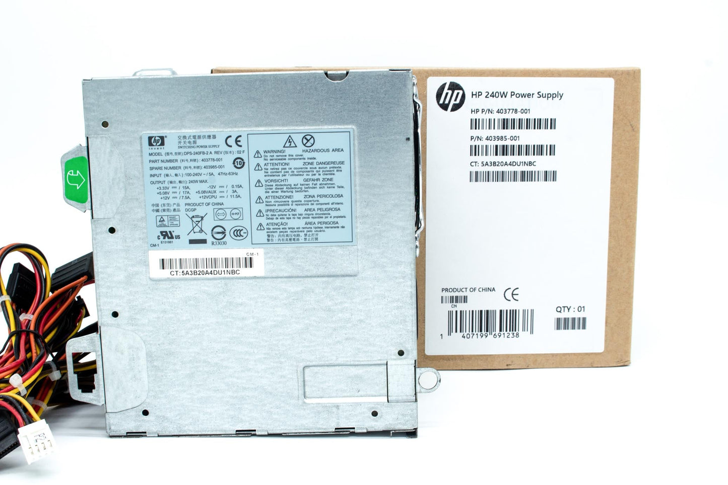 Power supply (240W) - Input 100-240VAC - For Small form factor PC`s (Five output connectors)