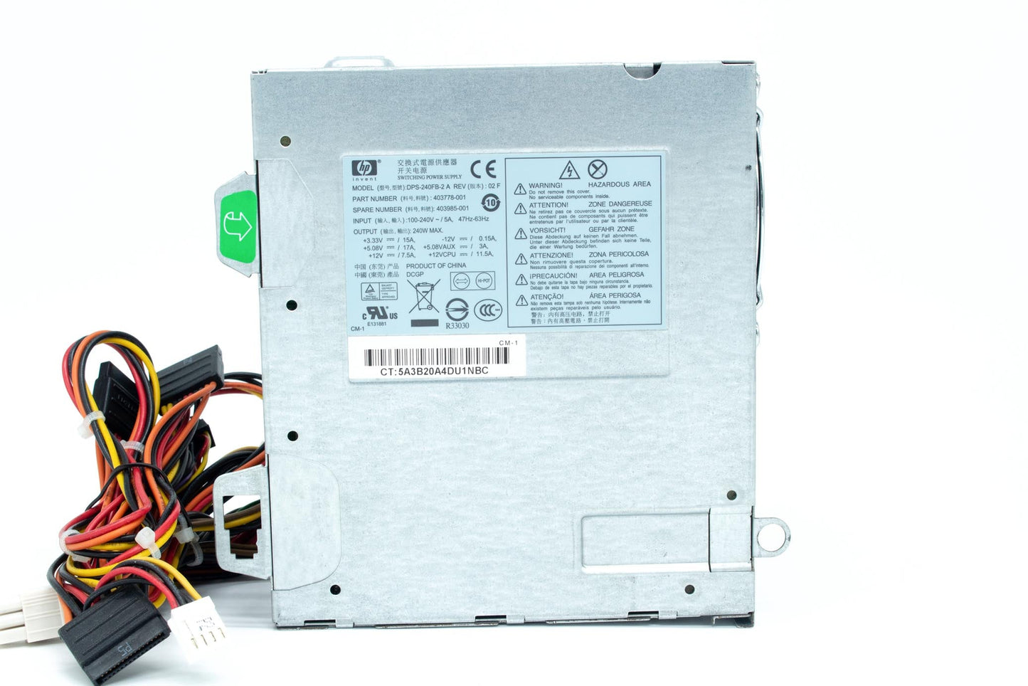 Power supply (240W) - Input 100-240VAC - For Small form factor PC`s (Five output connectors)