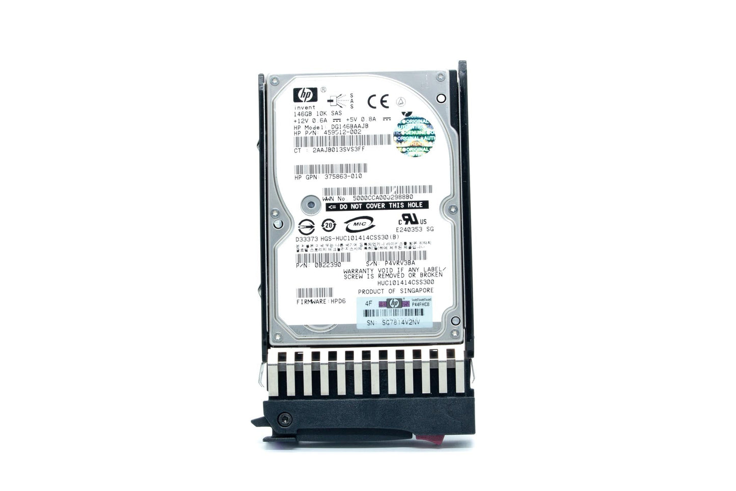 146GB hot-plug single-port SAS hard disk drive - 10,000 RPM, 3Gb/sec transfer rate, 2.5-inch small form factor (SFF)