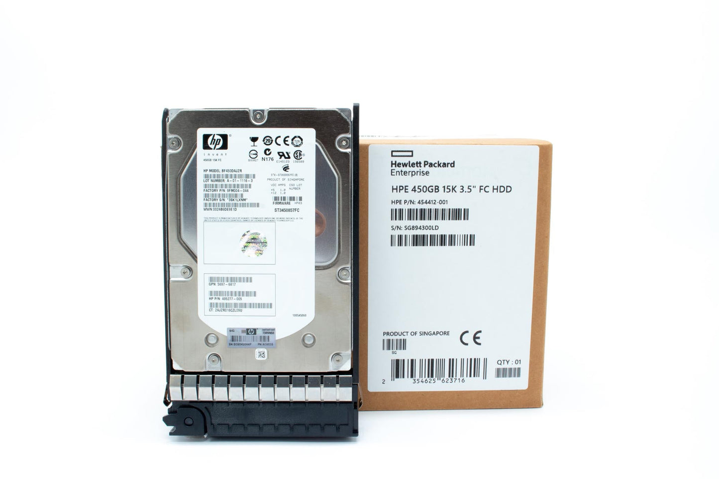 450GB dual-port hard disk drive - 15,000 RPM, 2/4 Gb/s transfer rate, Fibre Channel (FC) connector, 1.0-inch (2.54cm) form factor - For use with EVA 4400/6400/8400 and M6412 shelves