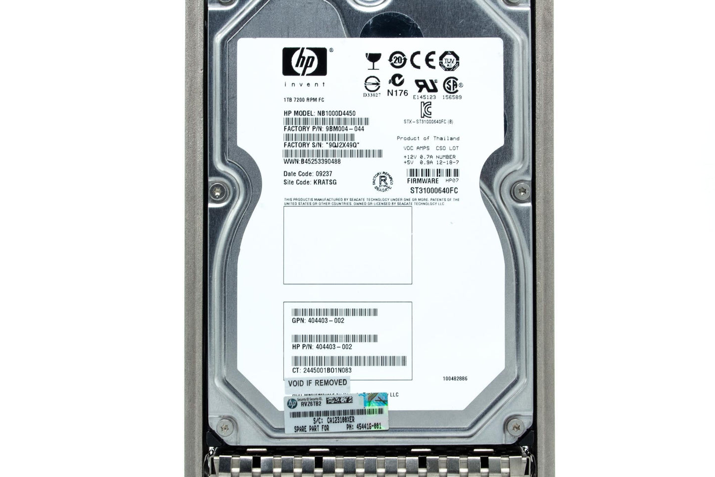 1TB Fibre Attached Technology Adapted (FATA) hard drive - 7,200 RPM, 3.5-inch large form factor (LFF), 2/4 Gb/s interface