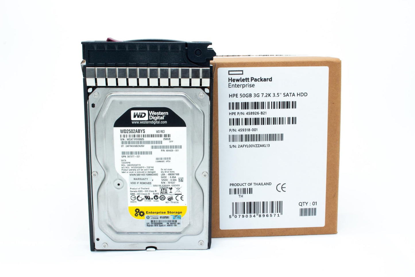 250GB hot-plug SATA hard disk drive - 7,200 RPM, 3Gb/sec transfer rate, Native Command Queing (NCQ), 3.5-inch large form factor (LFF), Midline
