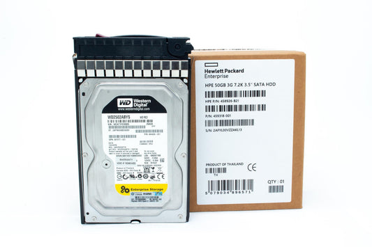 250GB hot-plug SATA hard disk drive - 7,200 RPM, 3Gb/sec transfer rate, Native Command Queing (NCQ), 3.5-inch large form factor (LFF), Midline