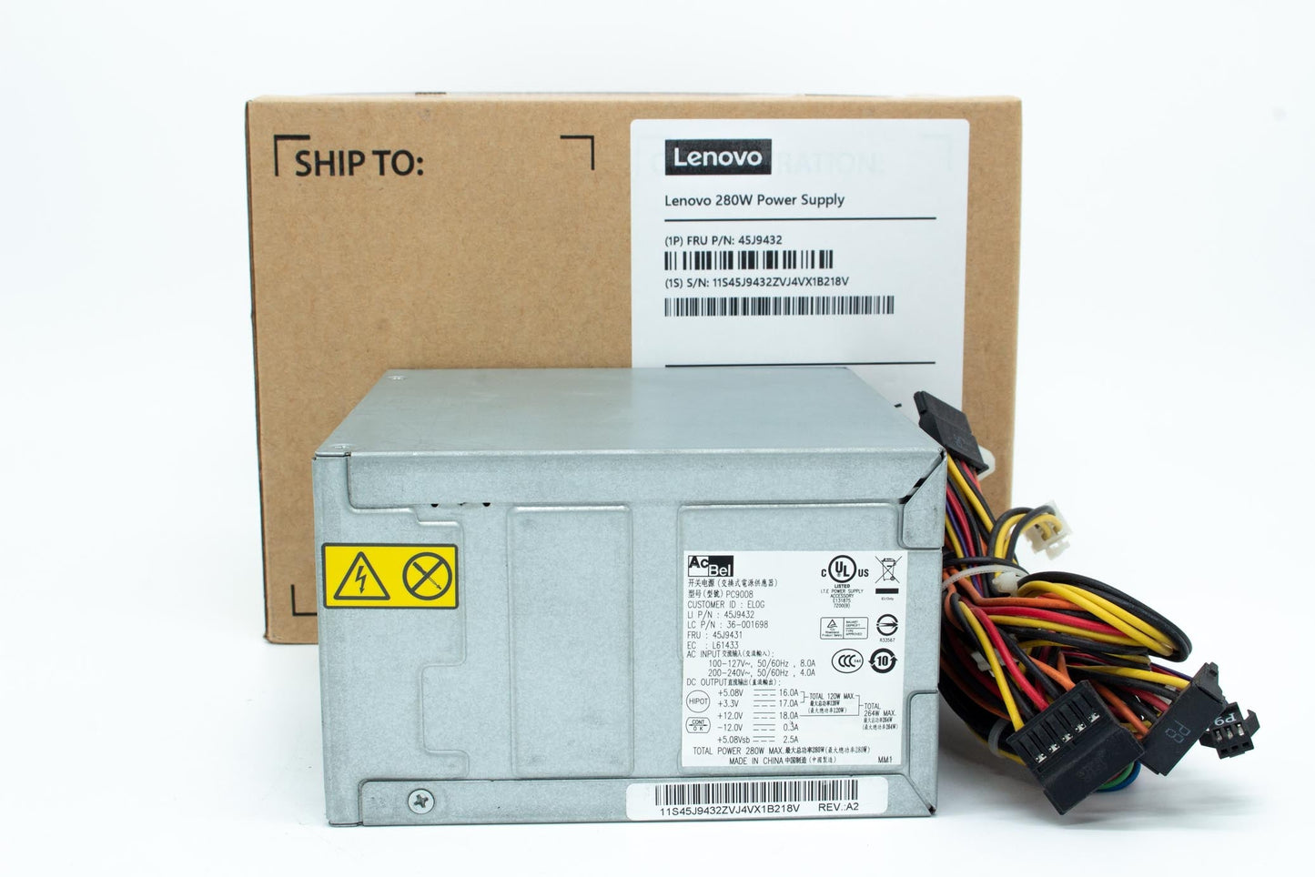 AcBel PC9008 36-001698 280W Desktop Power Supply 45J9432 45J9431