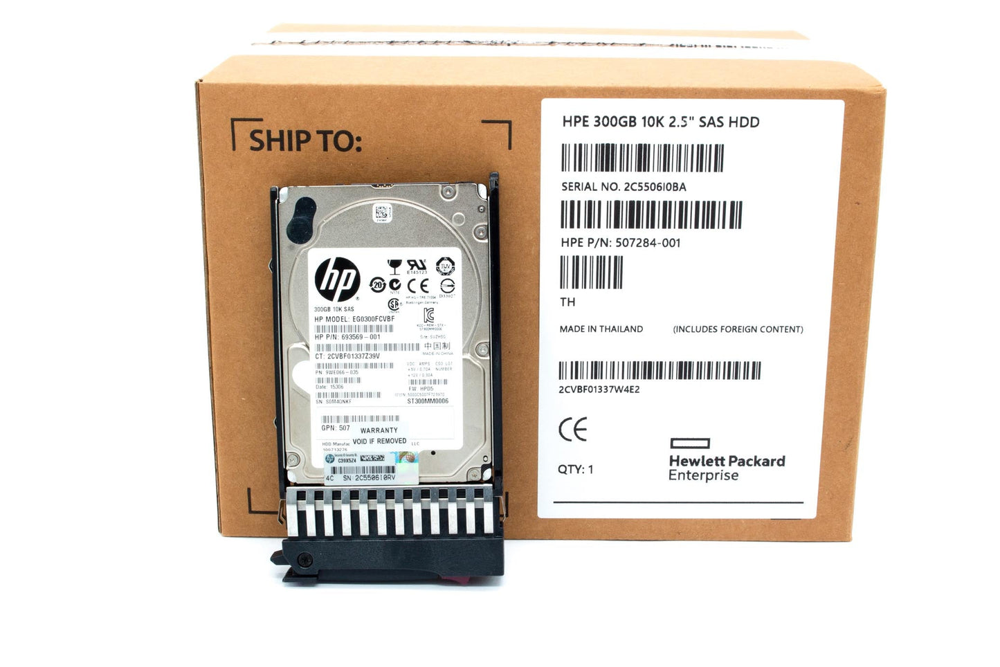 300GB SAS hard disk drive - 6Gb/sec transfer rate, 10,000 RPM, 2.5-inch small form factor (SFF), hot plug (HP), dual-port (DP) - For use with Gen7 or earlier models