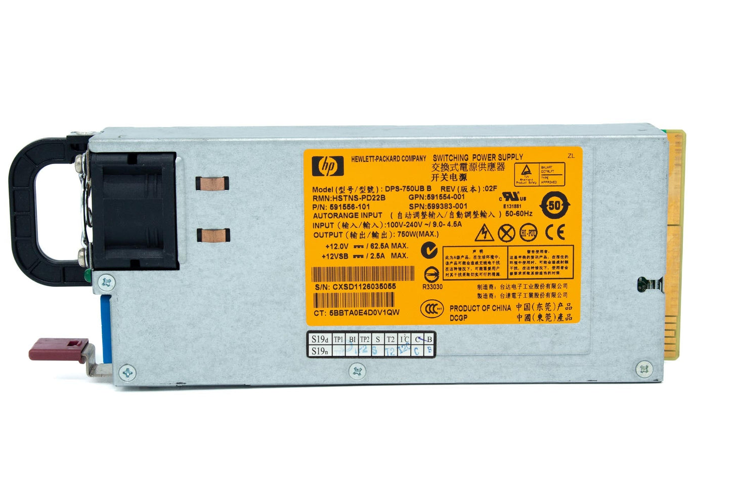 PS,1U,750W,12,HTPLG,RED,HE-P,PLC,DEL