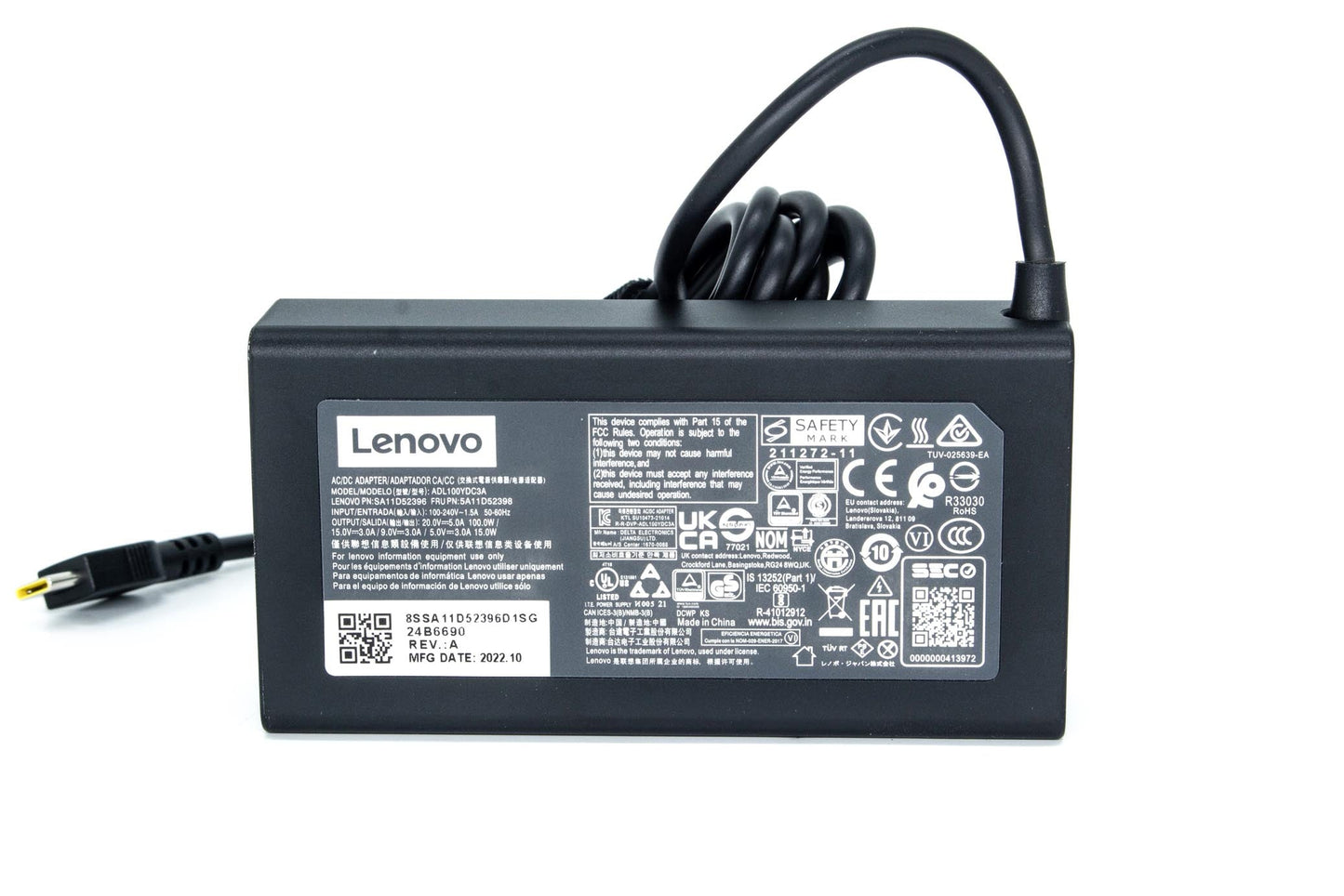 Lenovo AC_ADAPTOR, TYPE-C, 100W, 3P, Black