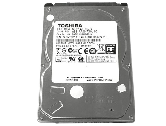 Toshiba 500GB 5400RPM 8MB Cache SATA 3.0Gb/s 2.5 inch Notebook Hard Drive (MQ01ABD050V) - 2 Year Warranty