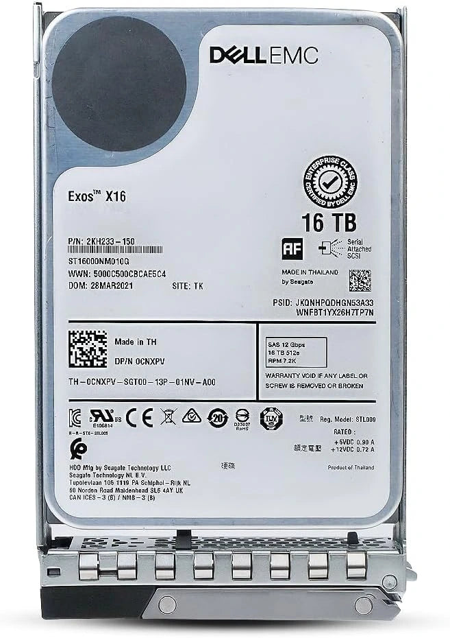 Dell 16TB SAS 12Gbps 7.2K RPM 3.5-inch HDD (ST16000NM010G / 0CNXPV)
