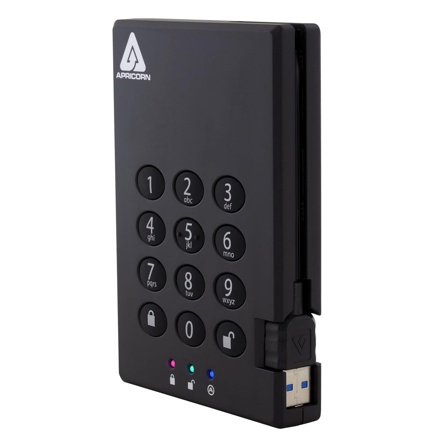 Apricorn Aegis Padlock 1 TB USB 3.0 256-bit AES XTS Hardware Encrypted Portable External Hard Drive (A25-3PL256-1000)