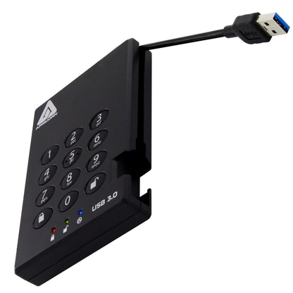 Apricorn Aegis Padlock 1 TB USB 3.0 256-bit AES XTS Hardware Encrypted Portable External Hard Drive (A25-3PL256-1000)