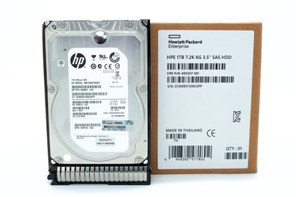 1TB hot-plug dual-port SAS hard disk drive - 6Gb/sec transfer rate, 7,200 RPM, 3.5-inch large form factor (LFF), Midline (MDL), SmartDrive Carrier (SC) - Not for use in MSA products - For use with Gen8/Gen9 or newer