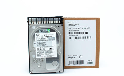 2TB hot-plug dual-port SAS hard disk drive - 7,200 RPM, 6Gb/sec transfer rate, 3.5-inch large form factor (LFF), Midline (MDL), SmartDrive Carrier (SC) - Not for use in MSA products - For use with Gen8/Gen9 or newer