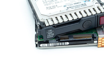 146GB hot-plug dual-port SAS hard disk drive - 6Gb/sec transfer rate, 15,000 RPM, 2.5-inch small form factor (SFF), Enterprise, SmartDrive Carrier (SC) - Not for use in MSA products - For use with Gen8/Gen9 or newer