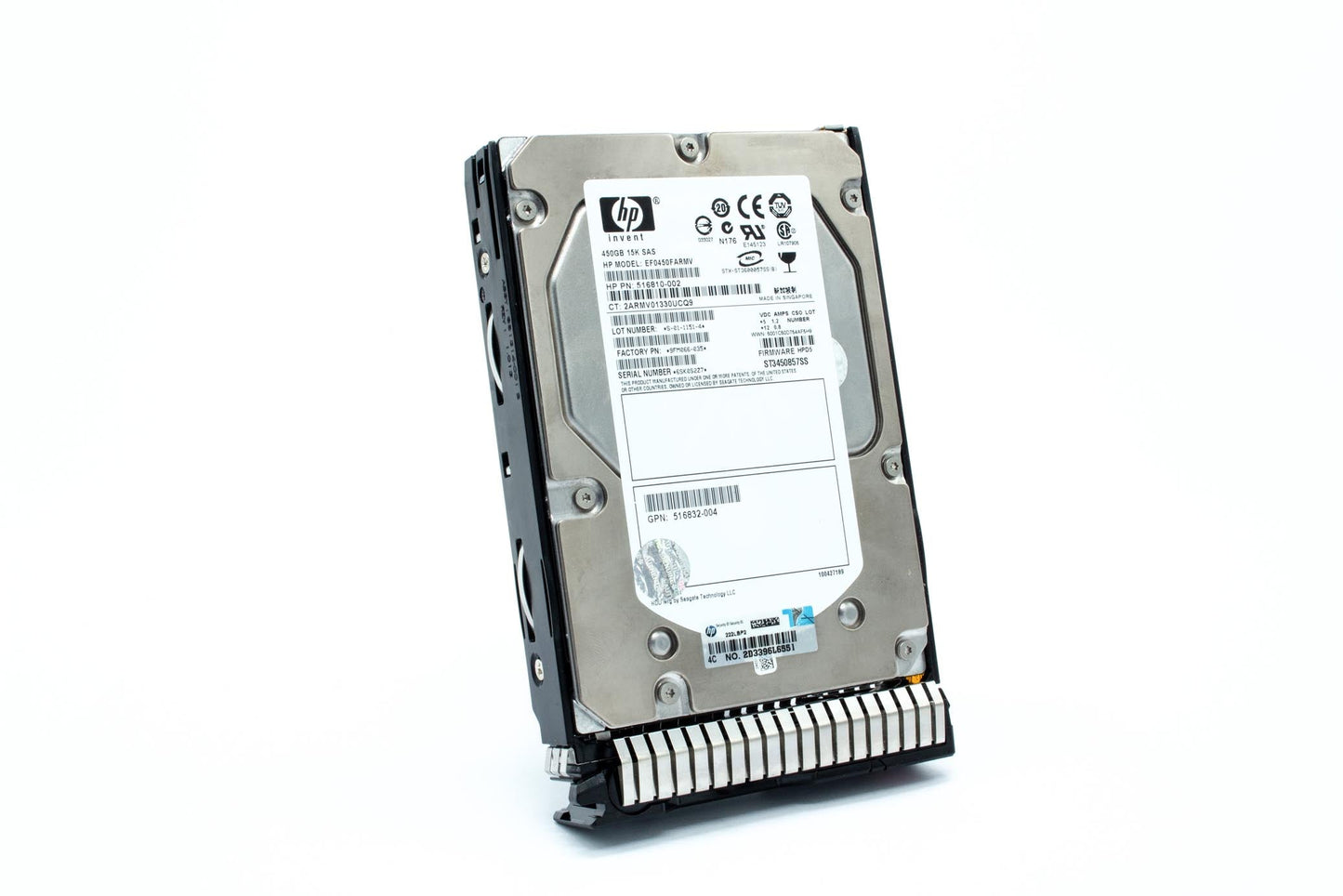 450GB hot-plug dual-port SAS hard disk drive - 6Gb/sec transfer rate, 15,000 RPM, 3.5-inch large form factor (LFF), SmartDrive Carrier (SC) - Not for use in MSA products - For use with Gen8/Gen9 or newer