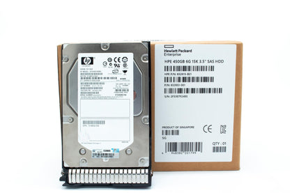 450GB hot-plug dual-port SAS hard disk drive - 6Gb/sec transfer rate, 15,000 RPM, 3.5-inch large form factor (LFF), SmartDrive Carrier (SC) - Not for use in MSA products - For use with Gen8/Gen9 or newer