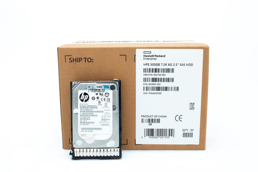 500GB hot-plug dual-port SAS hard disk drive - 6Gb/sec transfer rate, 7,200 RPM, 2.5-inch small form factor (SFF), Midline, SmartDrive Carrier (SC) - Not for use in MSA products - For use with Gen8/Gen9 or newer