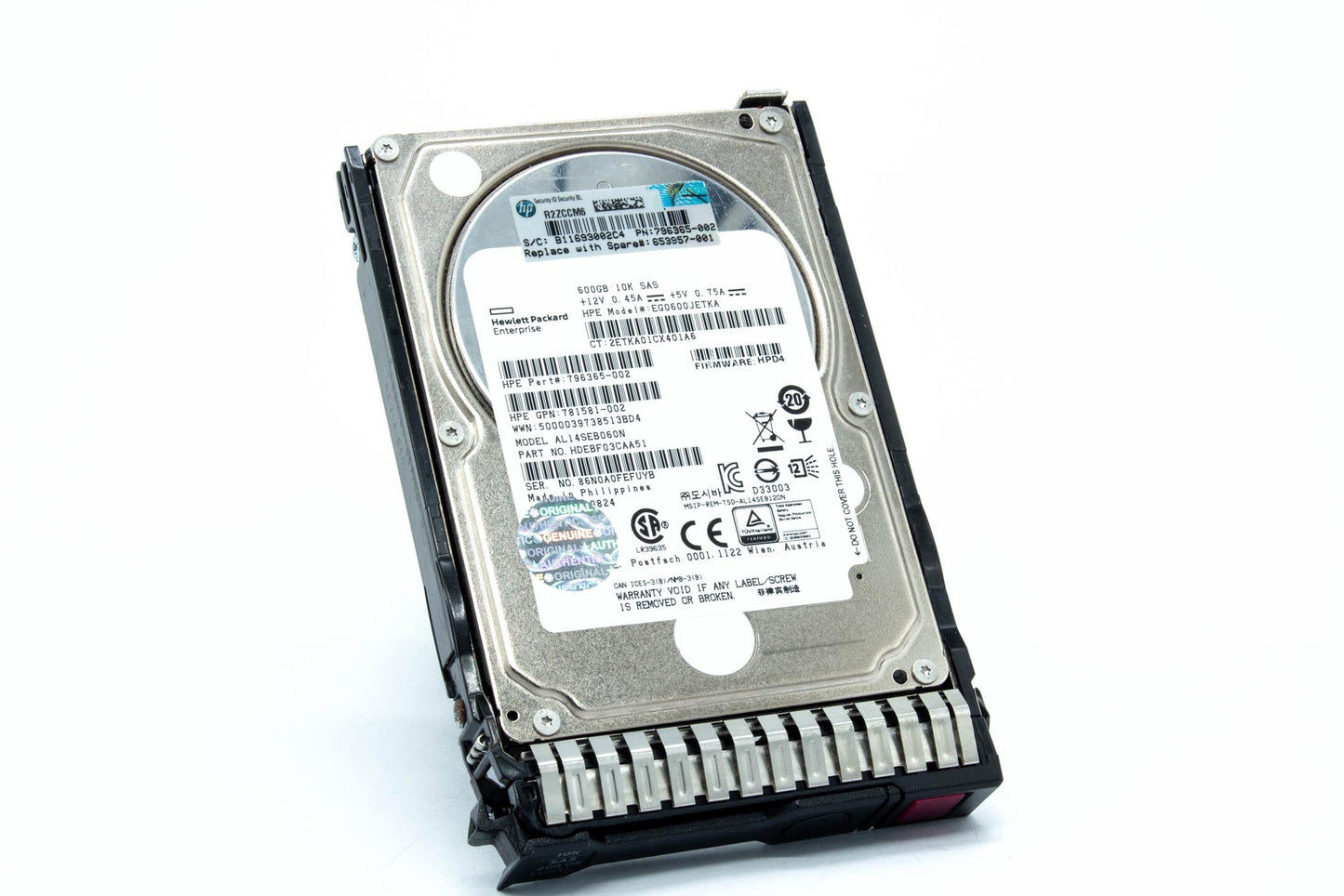 600GB hot-plug dual-port SAS hard disk drive - 6Gb/sec transfer rate, 10,000 RPM, 2.5-inch small form factor (SFF), SmartDrive Carrier (SC) - Not for use in MSA products - For use with Gen8/Gen9 or newer ;