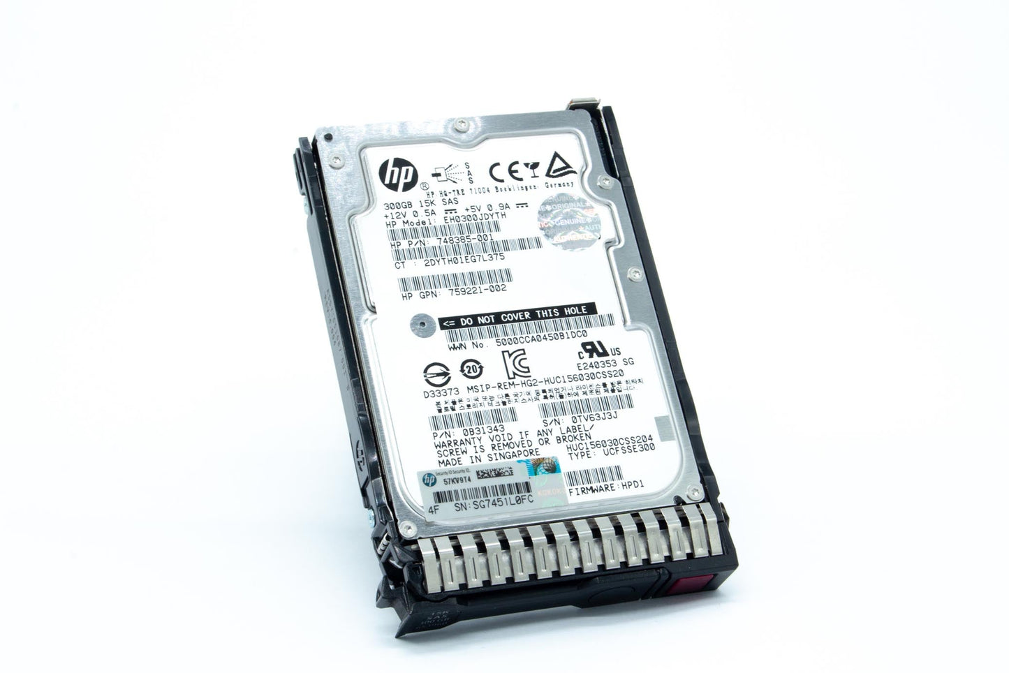 300GB hot-plug dual-port SAS hard disk drive - 6Gb/sec transfer rate, 15,000 RPM, 2.5-inch small form factor (SFF), Enterprise, SmartDrive Carrier (SC) - Not for use in MSA products - For use with Gen8/Gen9 or newer ;