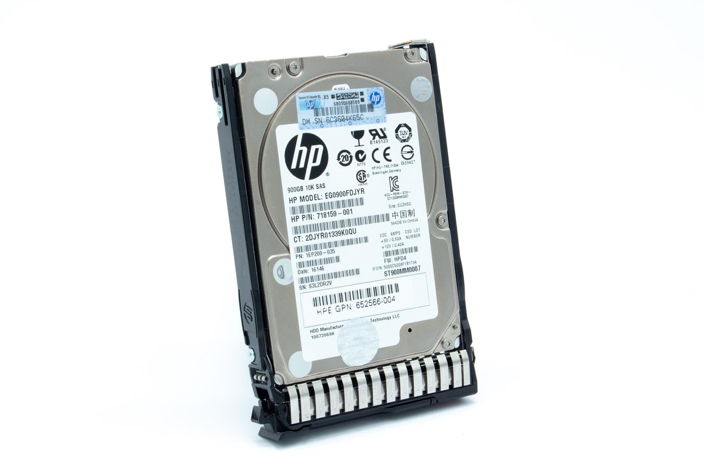 900GB hot-plug dual-port SAS hard disk drive - 6Gb/sec transfer rate, 10,000 RPM, 2.5-inch small form factor (SFF), Enterprise, SmartDrive Carrier (SC) - For use with Gen8/Gen9