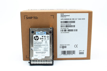 900GB hot-plug dual-port SAS hard disk drive - 6Gb/sec transfer rate, 10,000 RPM, 2.5-inch small form factor (SFF), Enterprise, SmartDrive Carrier (SC) - For use with Gen8/Gen9