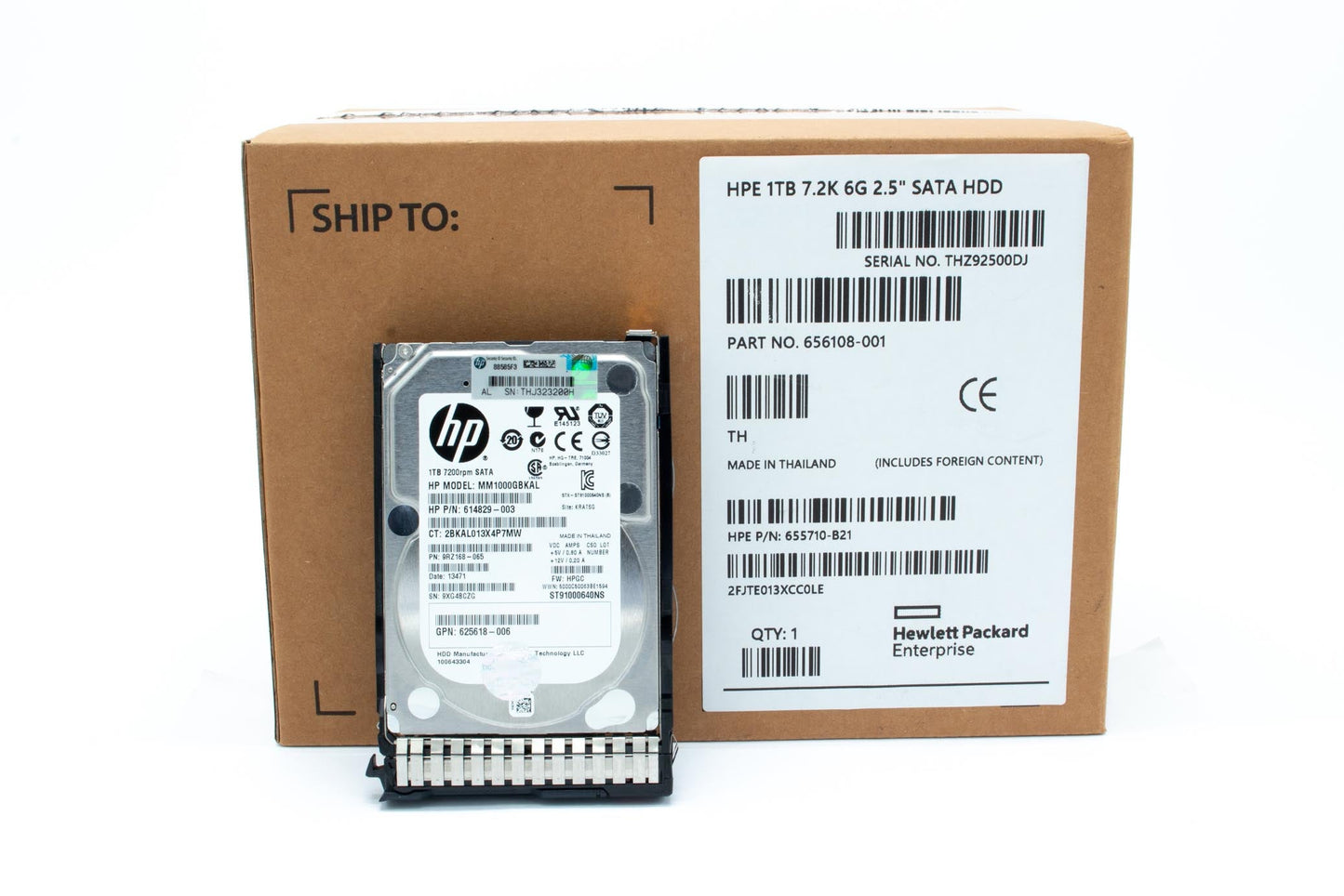 1TB hot-plug SATA hard disk drive - 7,200 RPM, 6Gb/sec transfer rate, 2.5-inch small form factor (SFF), Midline (MDL), SmartDrive Carrier (SC) - Not for use in MSA products