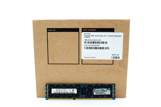 HP 16GB PC3-12800 DDR3-1600 2Rx4 1.5v ECC Registered RDIMM HP PN 672612-081