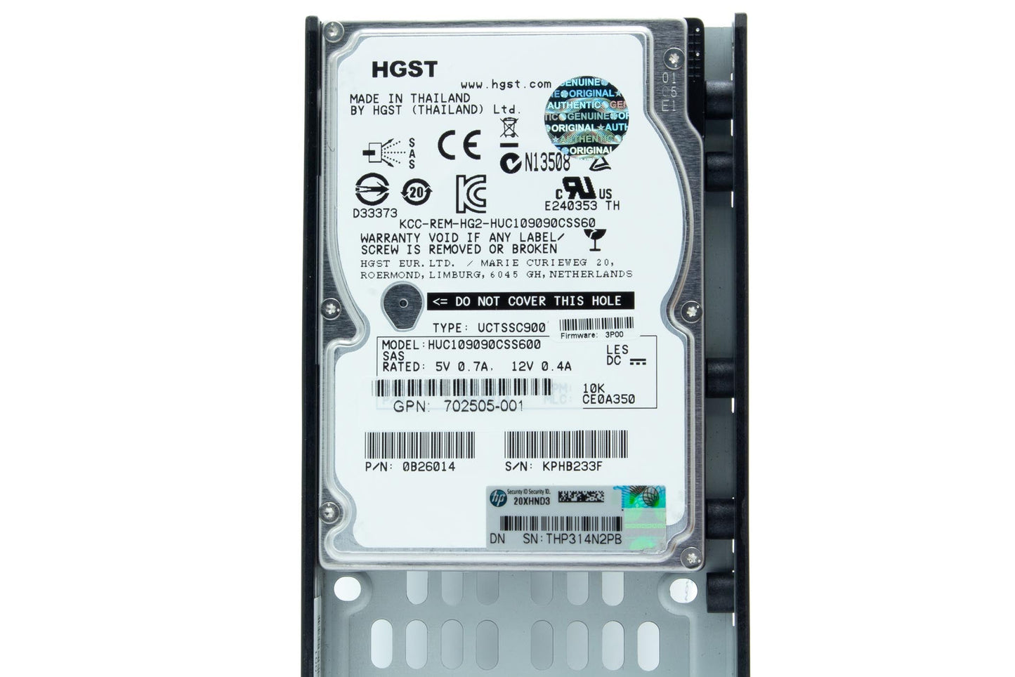 00GB SAS hard drive - 10,000 RPM, 2.5-inch small form factor (SFF), 6Gb/s transfer rate, 3PAR drive model HCBRE0900GBAS10K - Preferred spare part is 840457-001, ensure minimum OS is met - See advisory a00025786en_us - For use with 3PAR StoreServ 7000