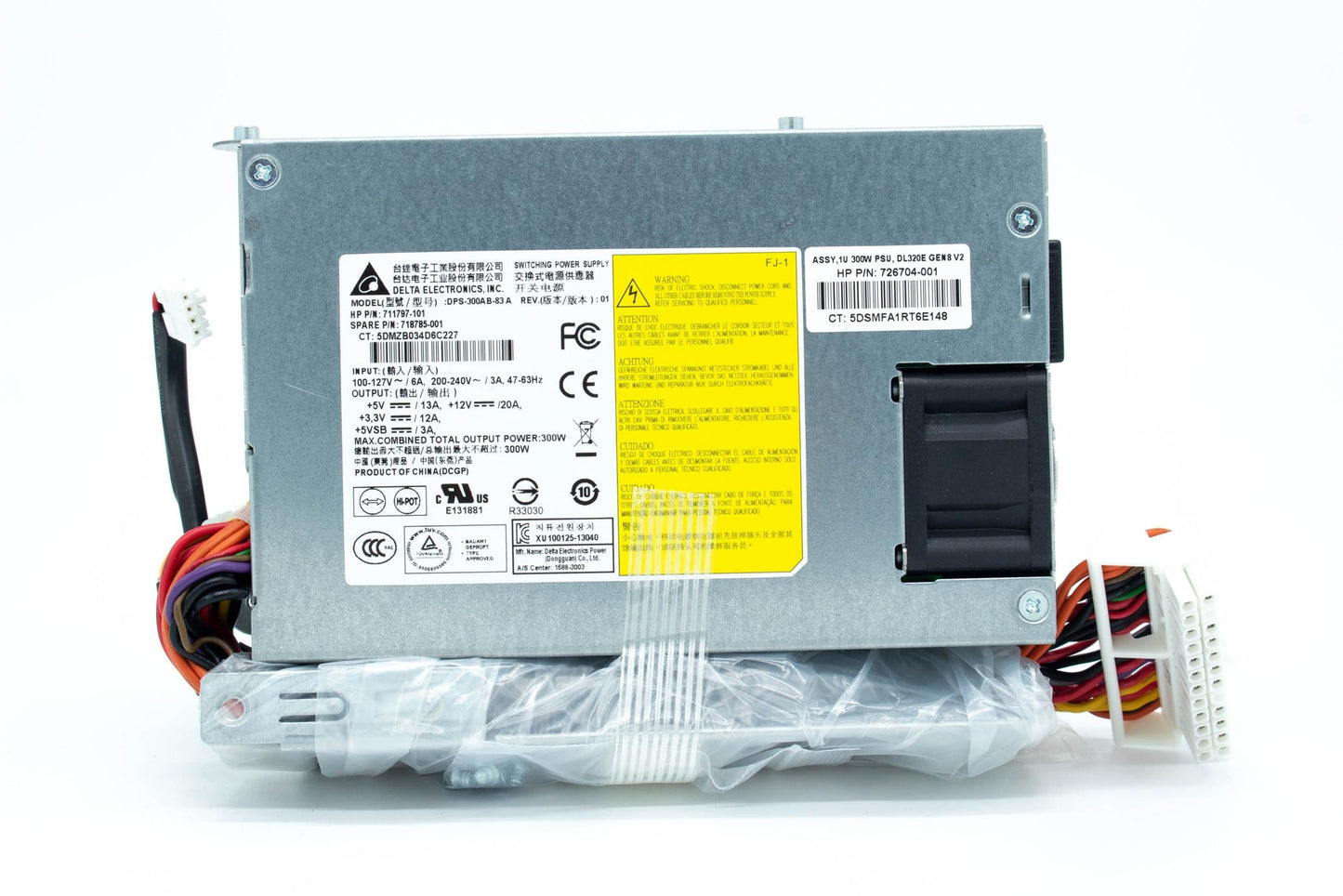 PS,1U, 300W, MULTI-OUT, NON HTPLG, DEL