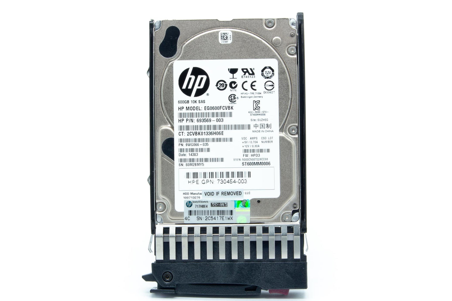 600GB SAS hard disk drive (HDD) - 6 Gb/s interface, 10,000 RPM, 2.5-inch large form factor (SFF) - For use with MSA, NEBS certified