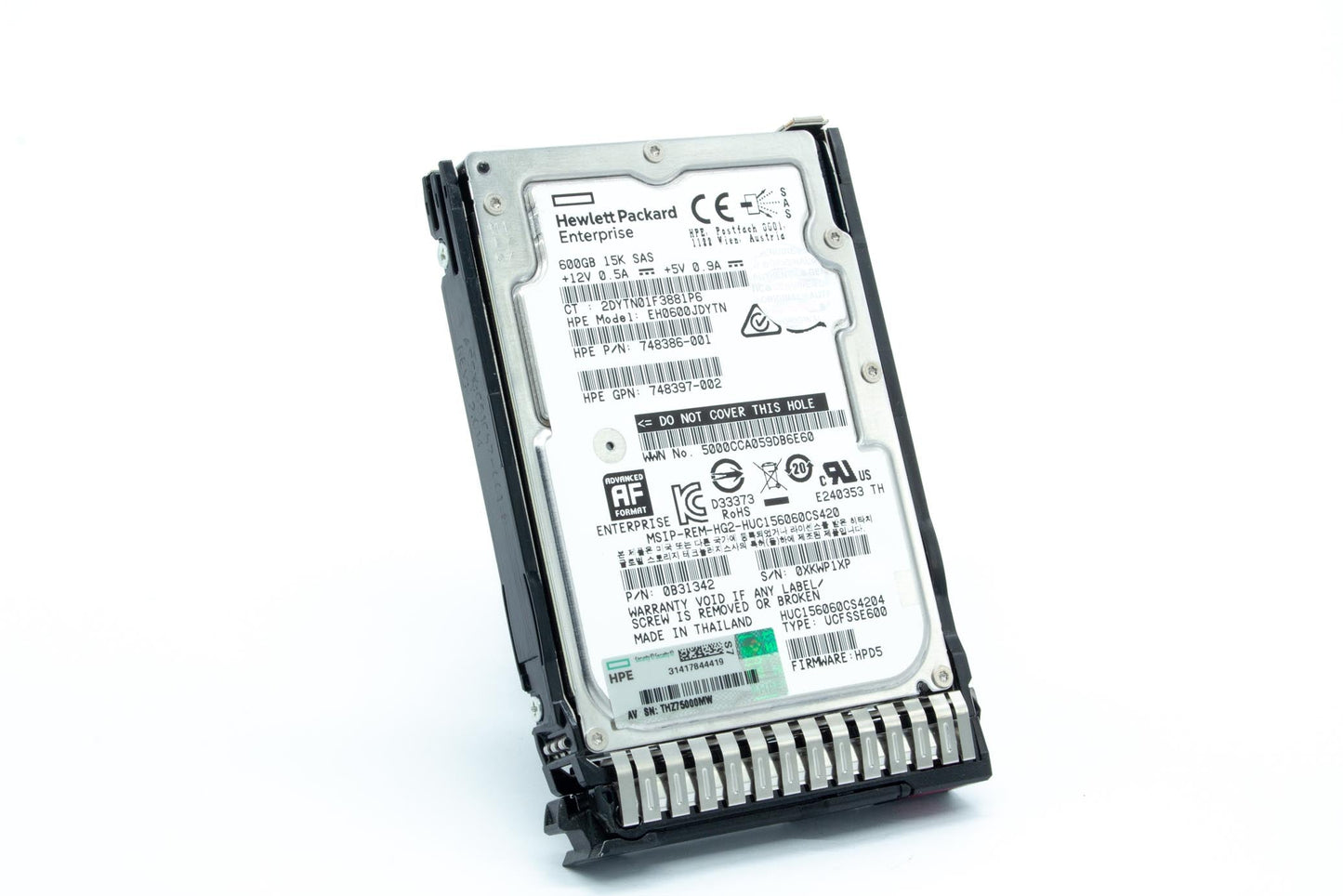 600GB hot-plug SAS hard disk drive - 15,000 RPM, 12Gb/sec transfer rate, 2.5-inch small form factor (SFF), Enterprise, 512e format, SmartDrive Carrier (SC) - For use with Gen8/Gen9 or newer