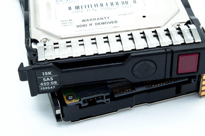 450GB hot-plug dual-port SAS hard disk drive - 15,000 RPM, 12Gb/sec transfer rate, 2.5-inch small form factor (SFF), SmartDrive Carrier (SC) - For use with Gen8/Gen9 or newer ;