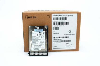 450GB hot-plug dual-port SAS hard disk drive - 15,000 RPM, 12Gb/sec transfer rate, 2.5-inch small form factor (SFF), SmartDrive Carrier (SC) - For use with Gen8/Gen9 or newer ;