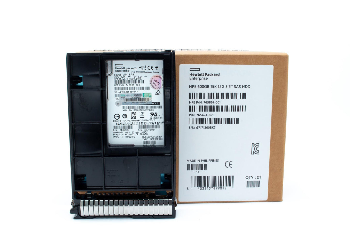 600GB hot-plug SAS hard disk drive - 12Gb/sec transfer rate, 15,000 RPM, 3.5-inch large form factor (LFF), Enterprise, Smart Carrier Converter (SCC) - For use with Gen8/Gen9 or newer