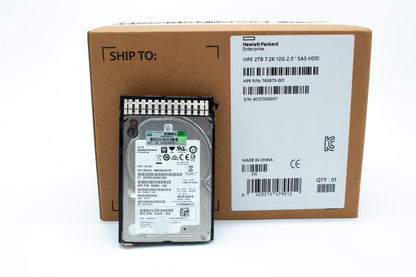 2TB hot-plug SAS hard disk drive - 12Gb/sec transfer rate, 7,200 RPM, 2.5-inch small form factor (SFF), Midline (MDL), 512e format, SmartDrive Carrier (SC) - For use with Gen8/Gen9 or newer