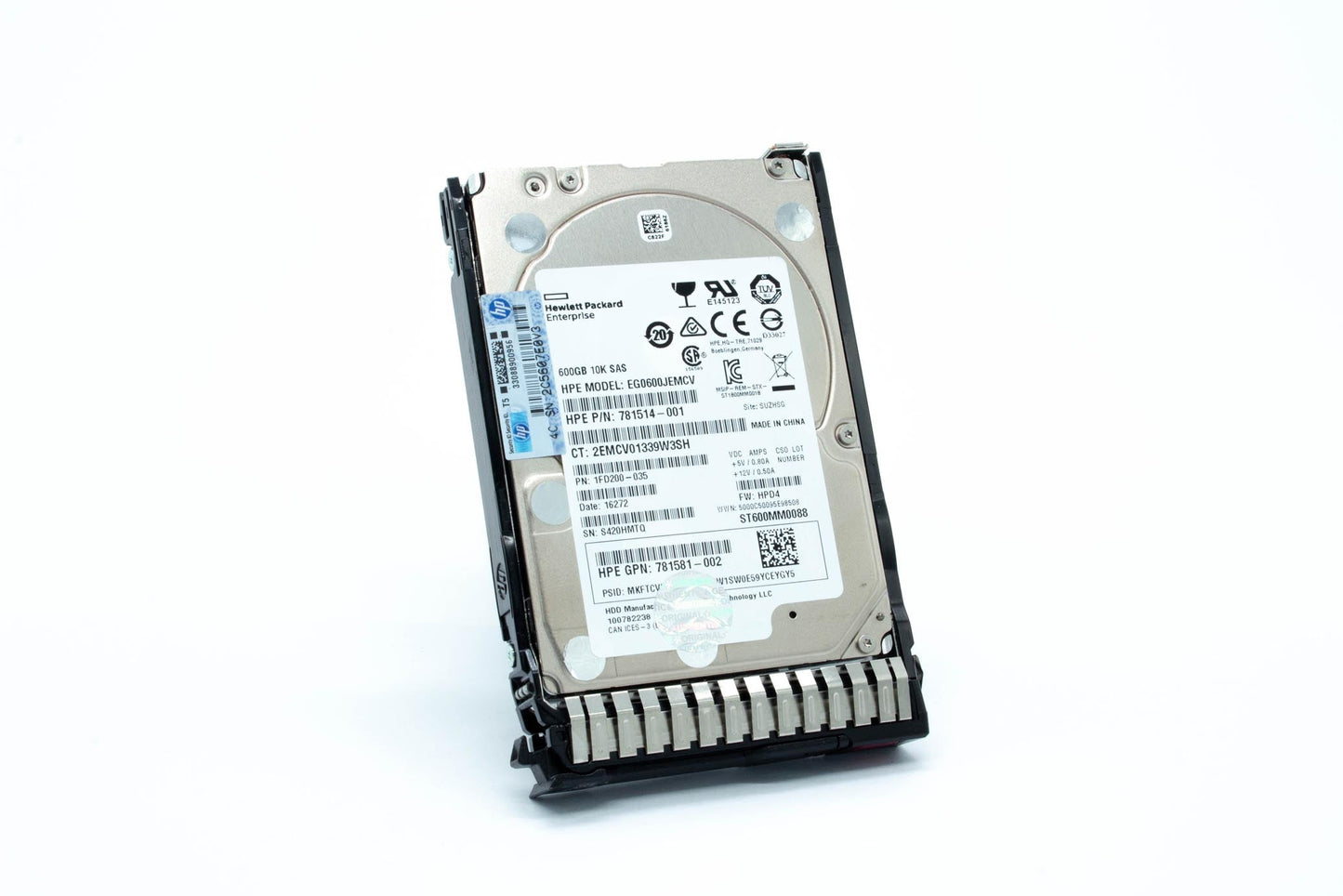 600GB hot-plug SAS hard disk drive - 12Gb/sec transfer rate, 10,000 RPM, 2.5-inch small form factor (SFF), SmartDrive Carrier (SC) - For use with Gen8/Gen9 or newer ;